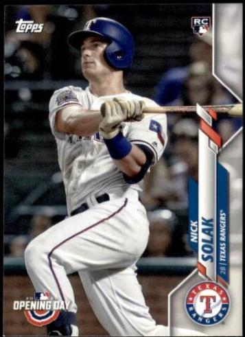 Nick Solak #30 Baseball Cards 2020 Topps Opening Day