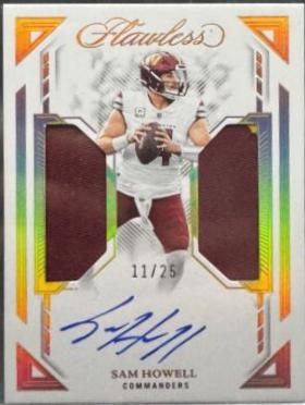 Sam Howell #3 Football Cards 2023 Panini Flawless Dual Patch Autographs