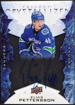 Elias Pettersson #C-EP Hockey Cards 2022 Upper Deck Trilogy 2020 Update Crystallized Signatures