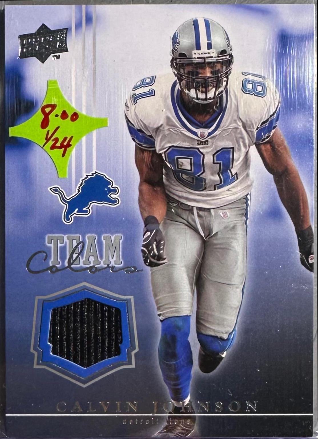 Calvin Johnson #TC-CJ Football Cards 2008 Upper Deck Team Colors Jerseys