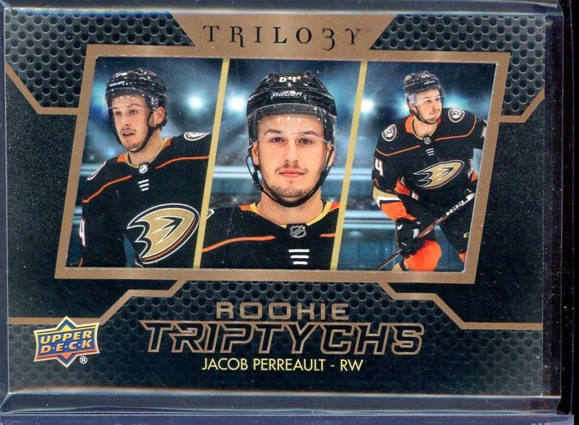 Jacob Perreault #RT-JP Hockey Cards 2022 Upper Deck Trilogy Rookie Triptychs