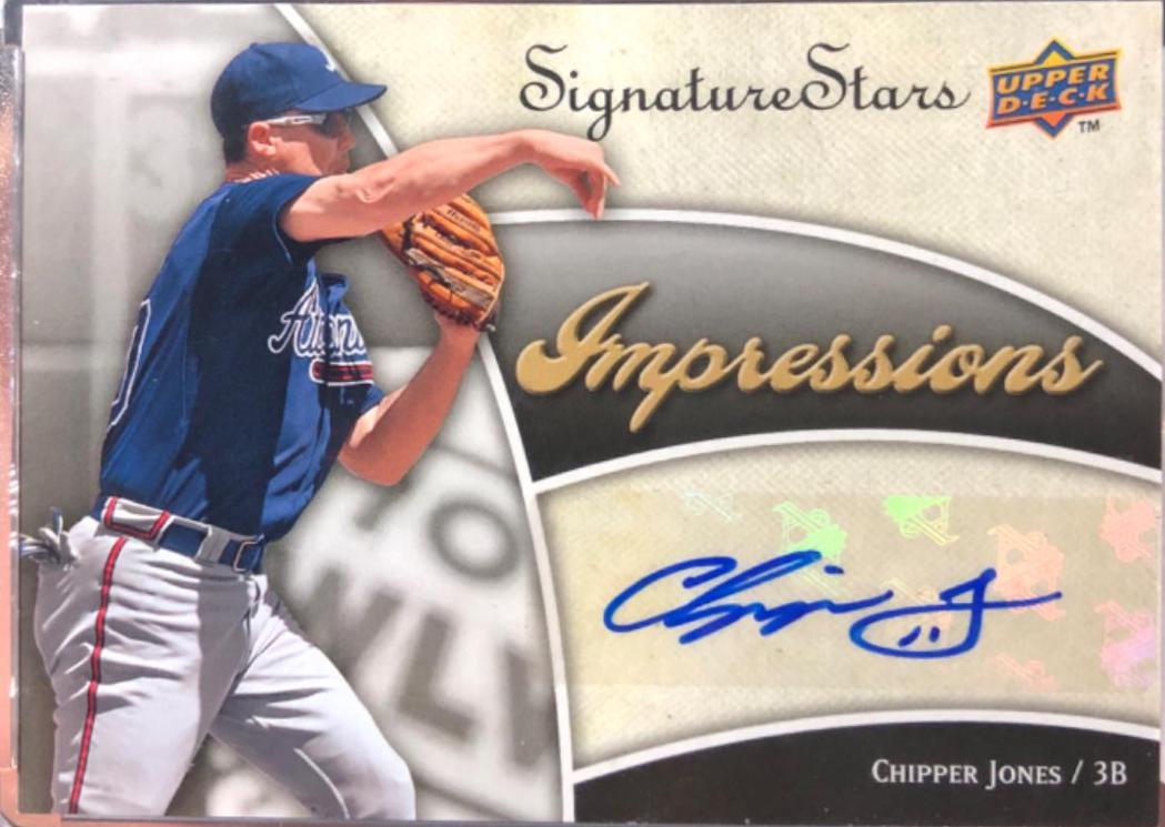 Chipper Jones #IMP-CJ Baseball Cards 2009 Upper Deck Signature Stars Impressions