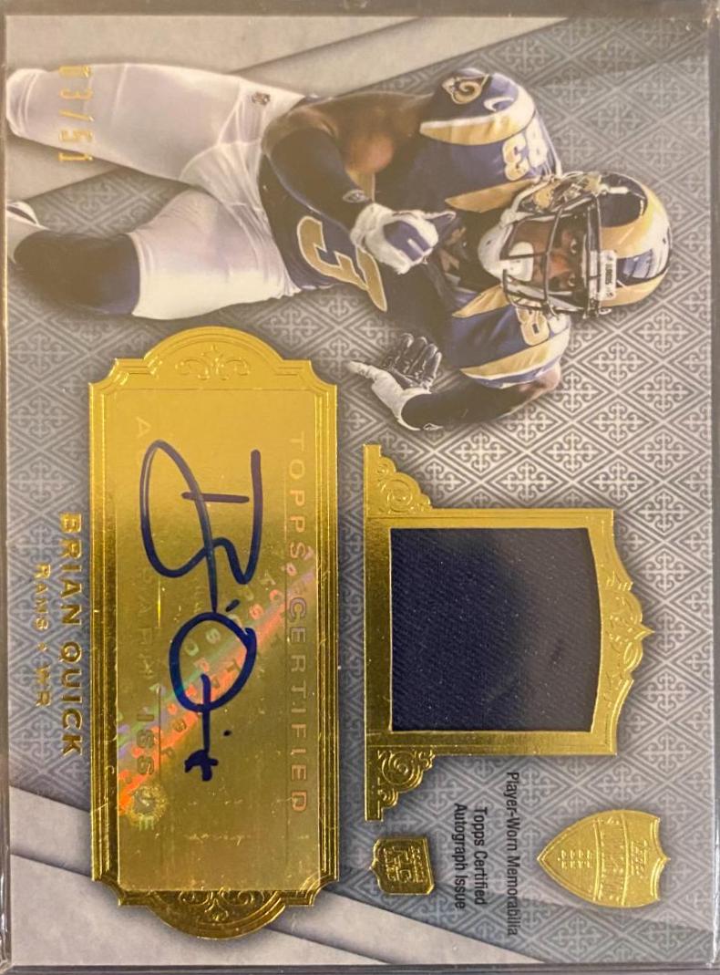 Brian Quick #SAR-BQ Football Cards 2012 Topps Supreme Autographed Relic