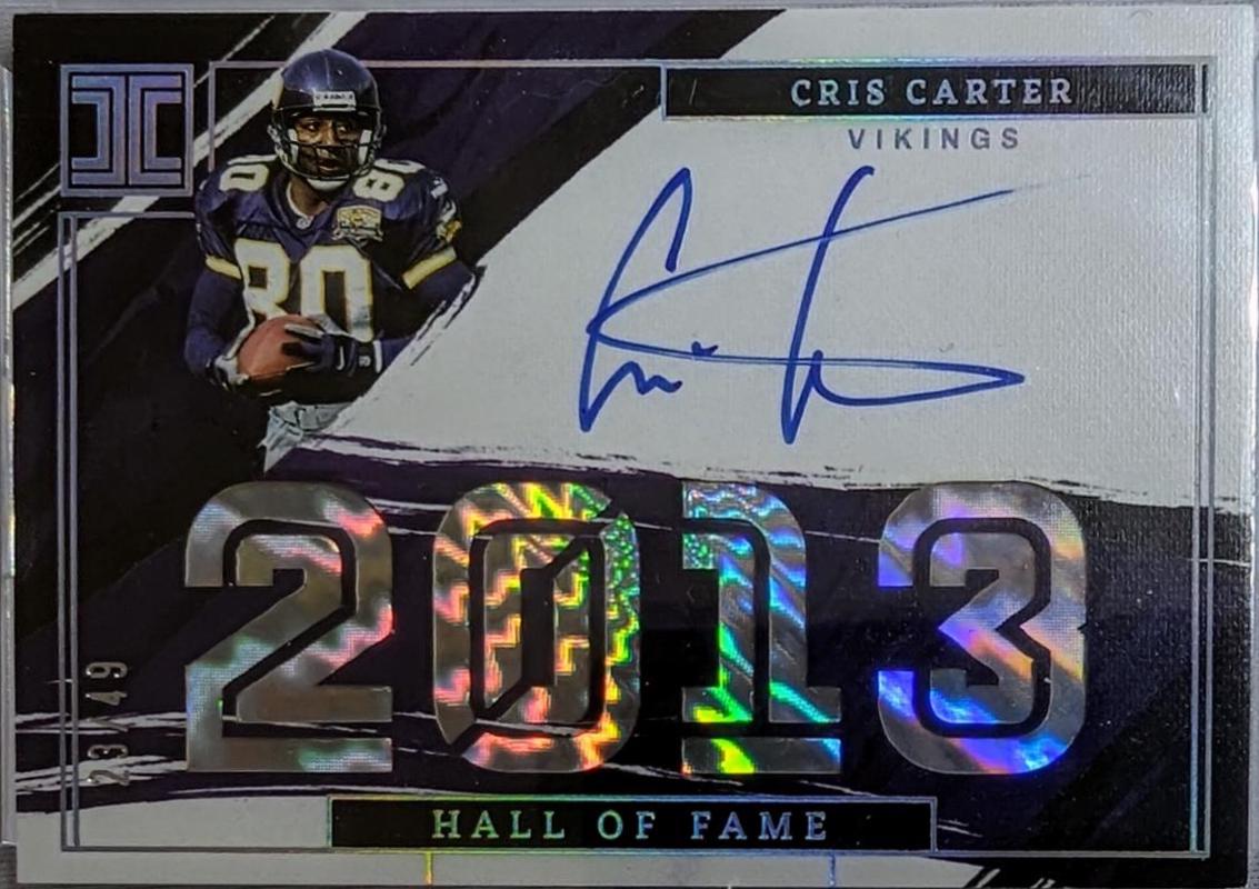 Cris Carter #IHA-CCA Football Cards 2022 Panini Impeccable HOF Autographs