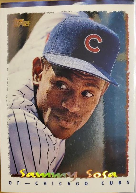 Sammy Sosa #9 Baseball Cards 1995 Topps Cyberstats