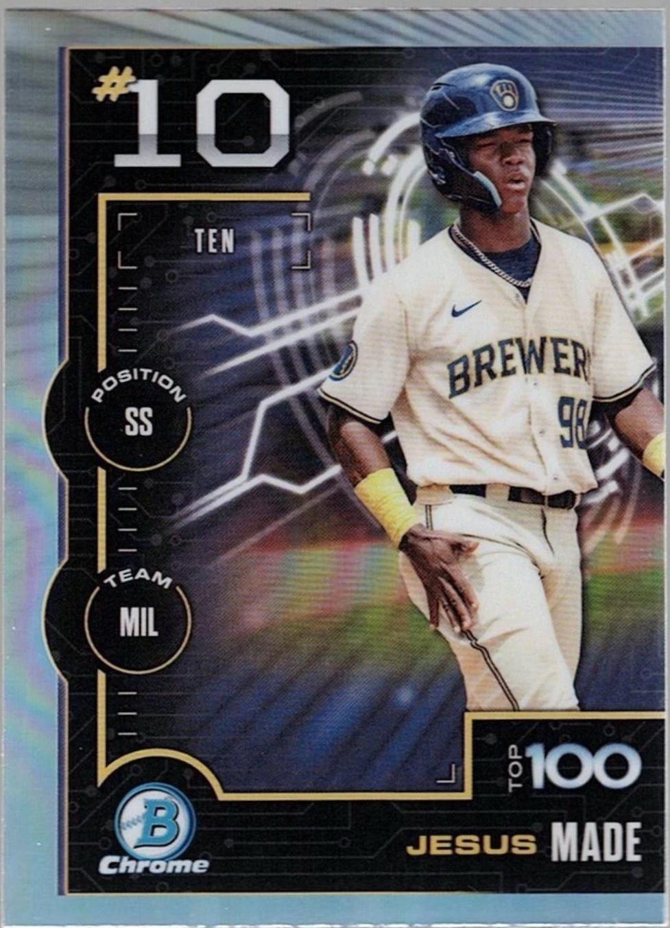 Jesus Made #BTP-10 Baseball Cards 2025 Bowman Scouts Top 100