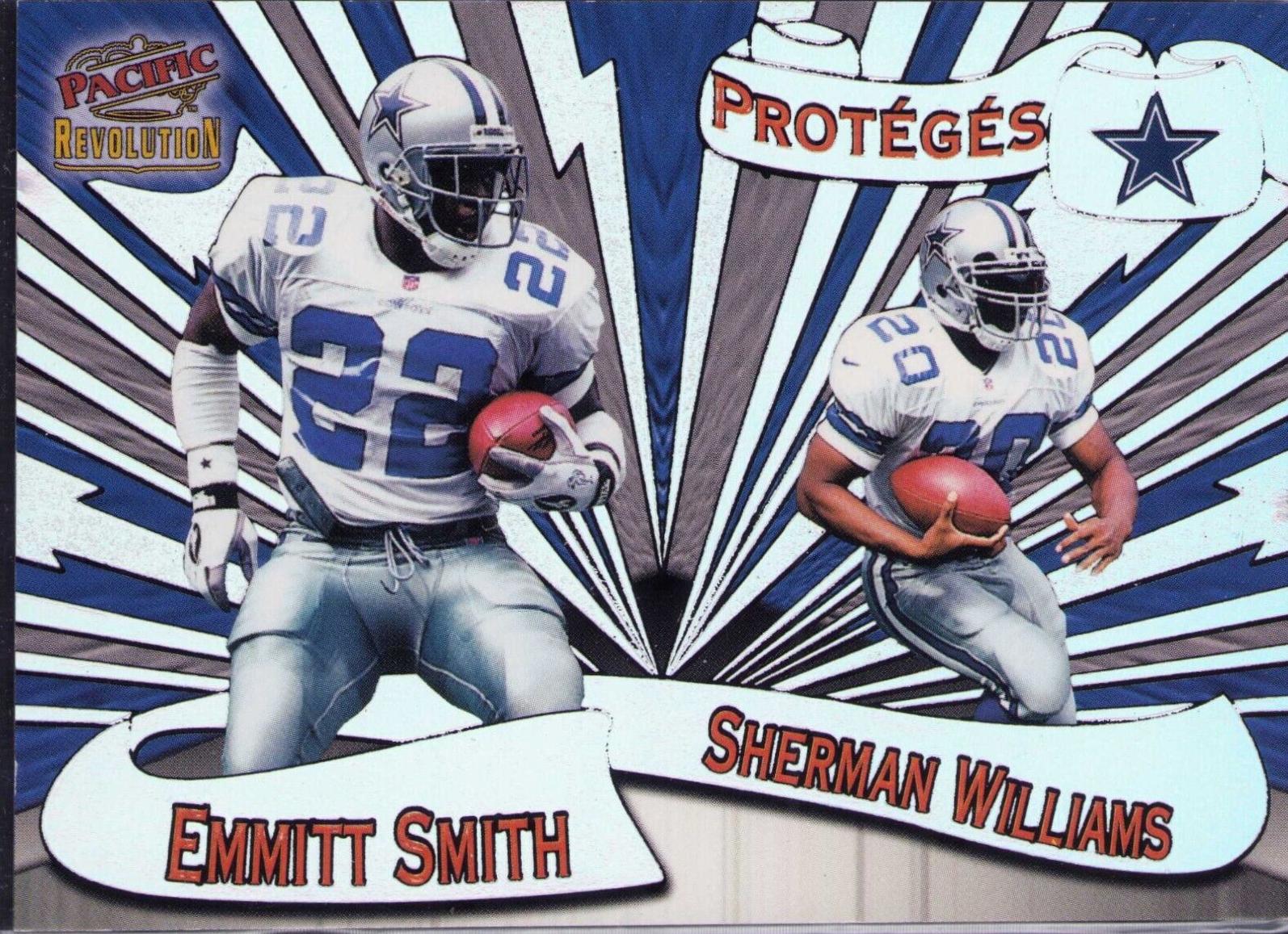 Emmitt Smith, Sherman Williams #5 Football Cards 1997 Pacific Revolution Proteges