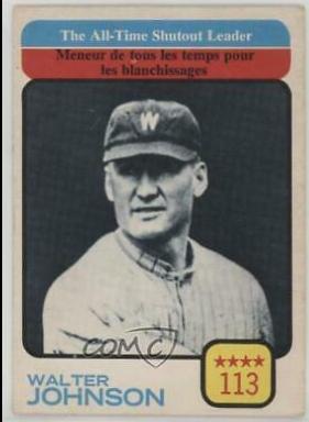 Walter Johnson #476 1973 O Pee Chee Baseball