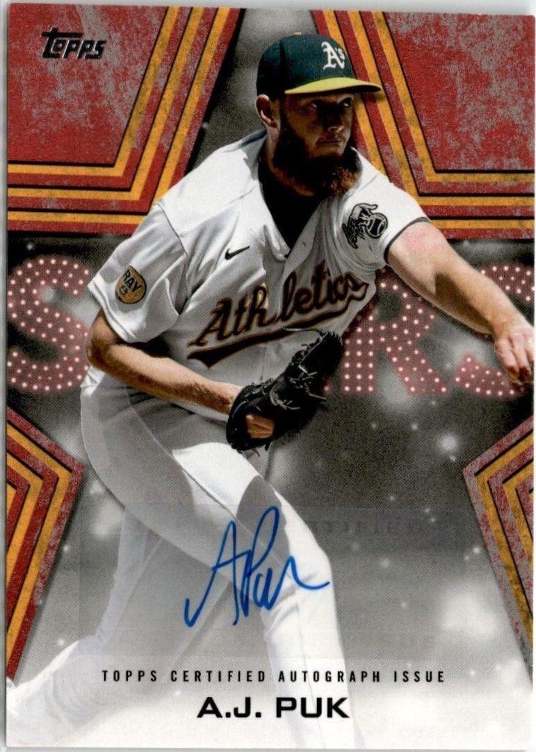 A. J. Puk #BSA-AP Baseball Cards 2023 Topps Series 1 Stars Autographs
