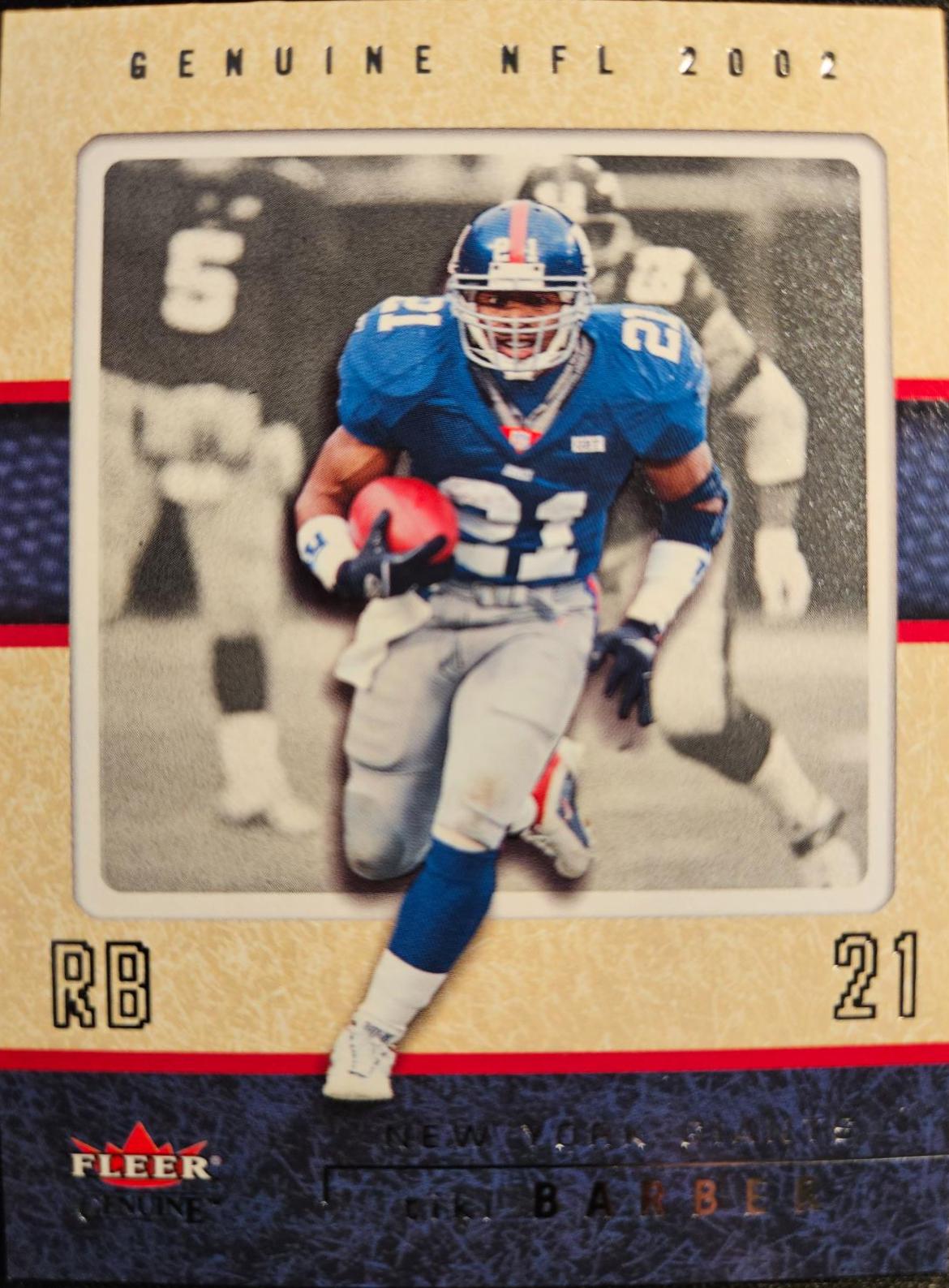 Tiki Barber #103 Football Cards 2002 Fleer Genuine