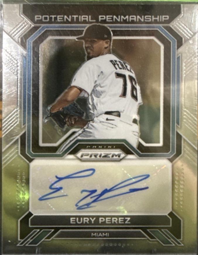 Eury Perez #PP-EP 2023 Panini Prizm Potential Penmanship Autographs Baseball