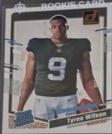 Tyree Wilson #3 Football Cards 2023 Panini Donruss Rated Rookies Portrait