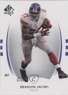 Brandon Jacobs #8 Football Cards 2007 SP Authentic