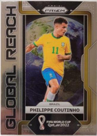 Philippe Coutinho #1 Soccer Cards 2022 Panini Prizm World Cup Global Reach