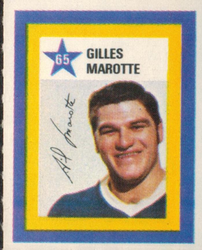 Gilles Marotte #65 Hockey Cards 1970 Colgate Stamps