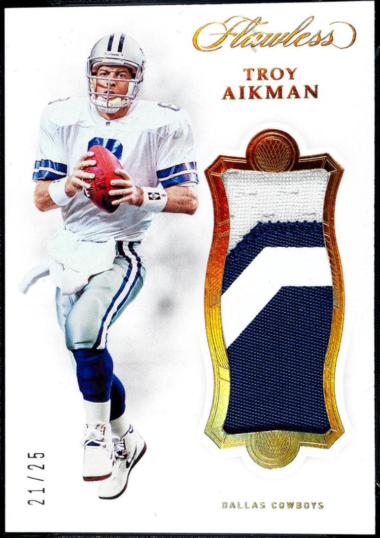 TROY AIKMAN #P25 Football Cards 2019 Panini Flawless Patches