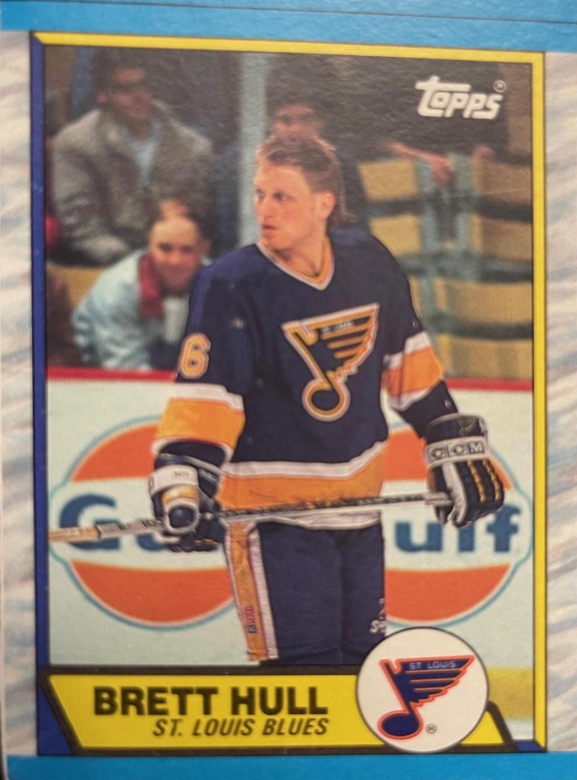 Brett Hull #F Hockey Cards 1989 Topps Box Bottoms Hand Cut