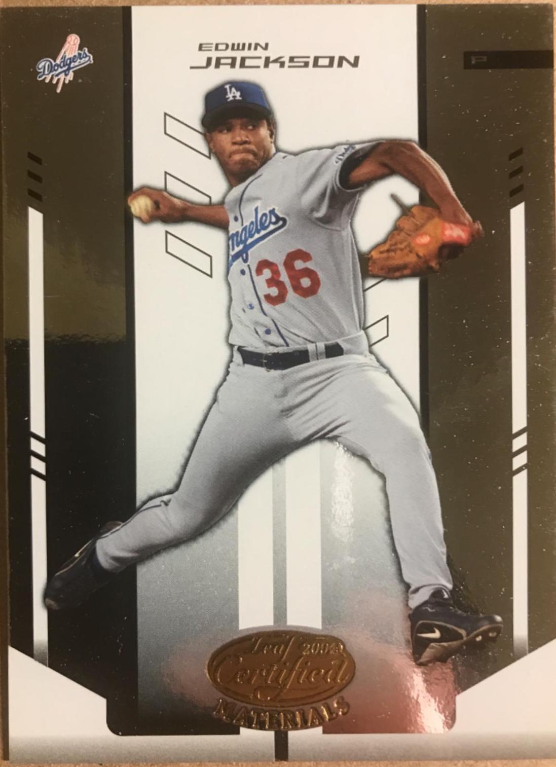 Edwin Jackson #57 Baseball Cards 2004 Leaf Certified Materials