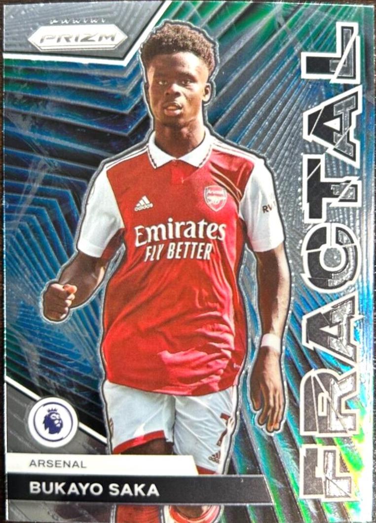 Bukayo Saka #6 Soccer Cards 2022 Panini Prizm Premier League Fractal