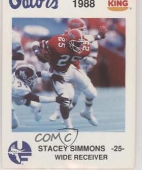 Stacey Simmons #6 Football Cards 1988 Burger King Florida Gators