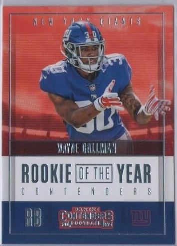 Wayne Gallman #RY-13 Football Cards 2017 Panini Contenders Rookie of the Year