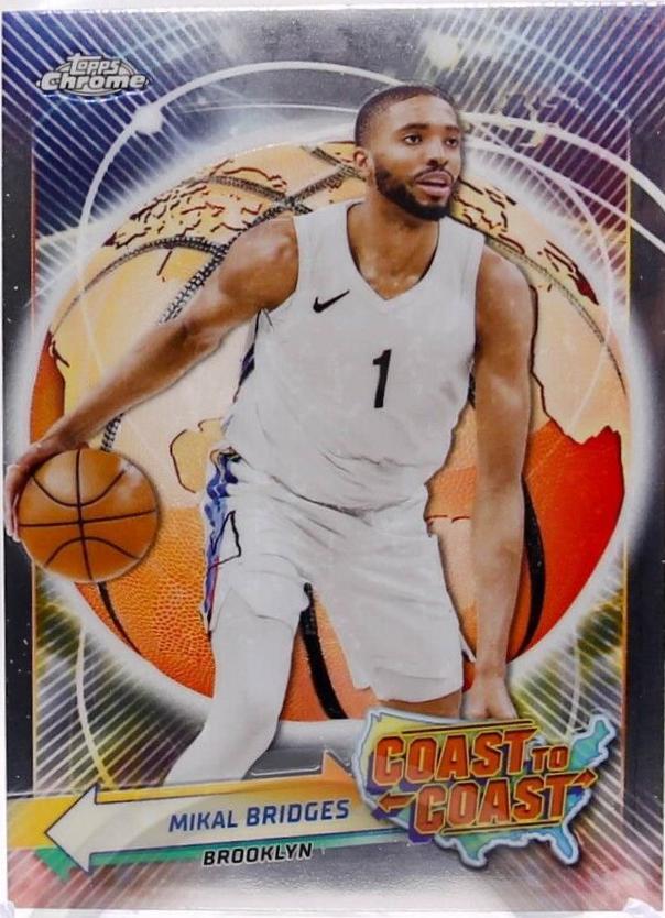 Mikal Bridges #CC-3 Basketball Cards 2023 Topps Chrome Coast to Coast