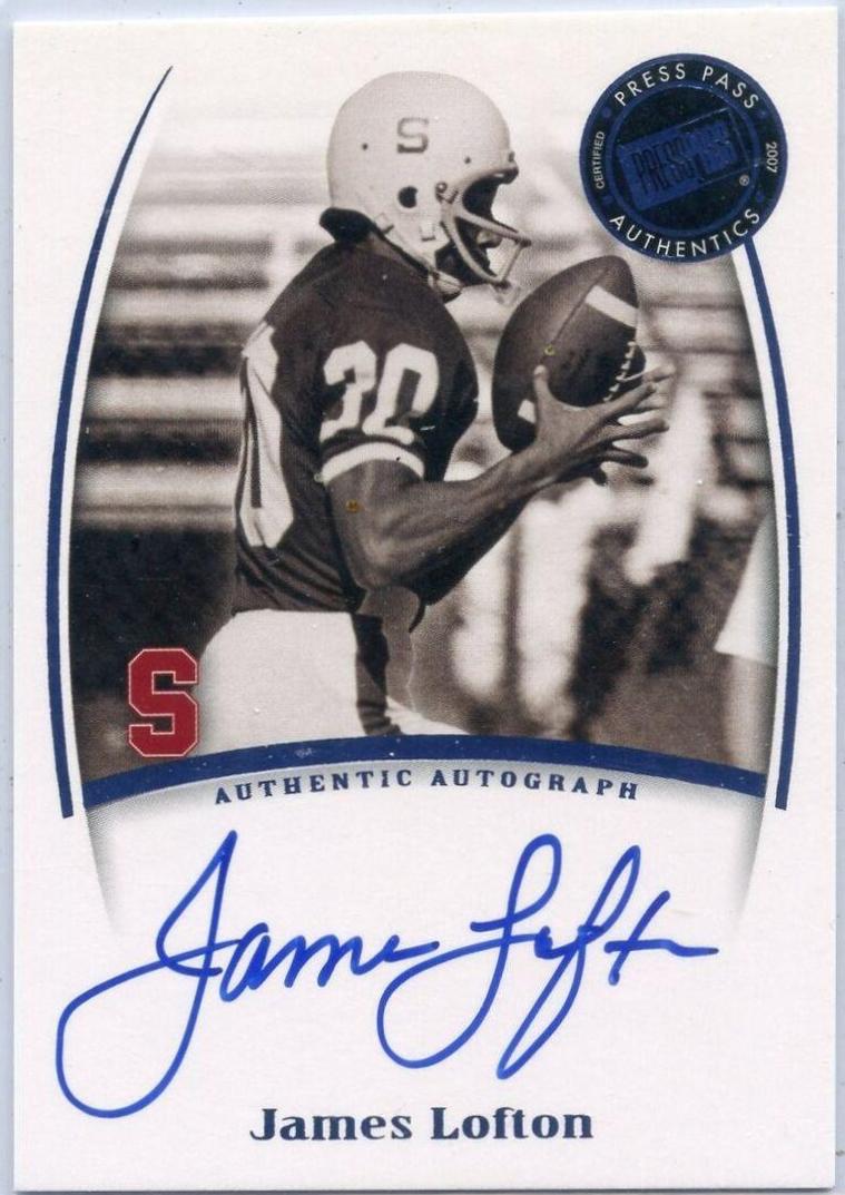 James Lofton Football Cards 2007 Press Pass Legends Autographs