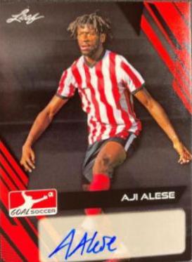 Aji Alese #BA-AA1 Soccer Cards 2023 Leaf Goal Autographs