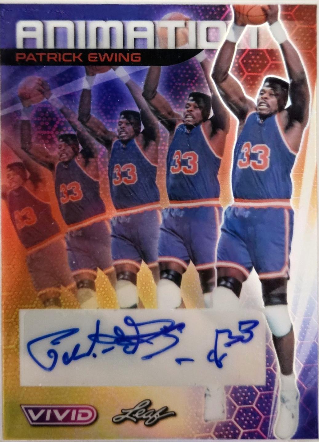 Patrick Ewing #A-PE1 2022 Leaf Vivid Animation Autograph Basketball