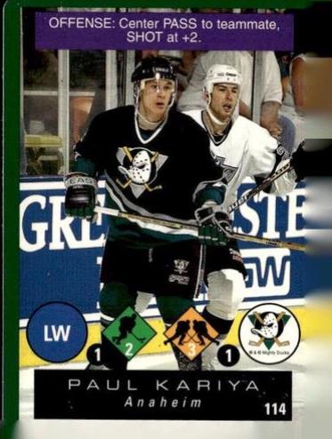 Paul Kariya #114 1995 Playoff One On One Challenge Hockey