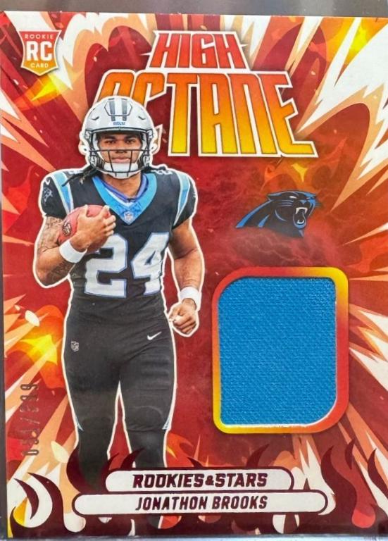 Jonathon Brooks #HOM-JBS Football Cards 2024 Panini Rookies & Stars High Octane Memorabilia