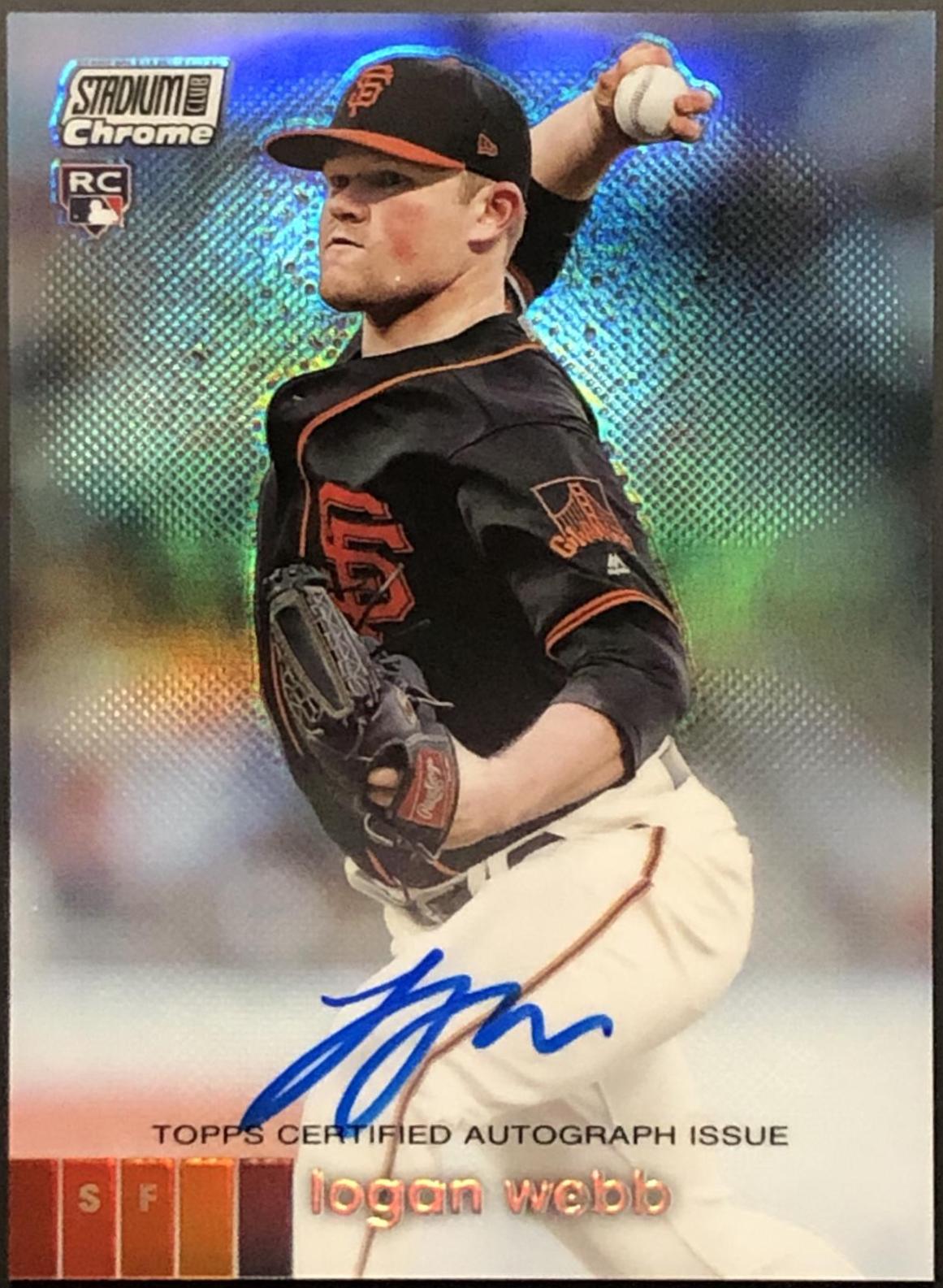 Logan Webb #CALW Baseball Cards 2020 Stadium Club Chrome Autographs