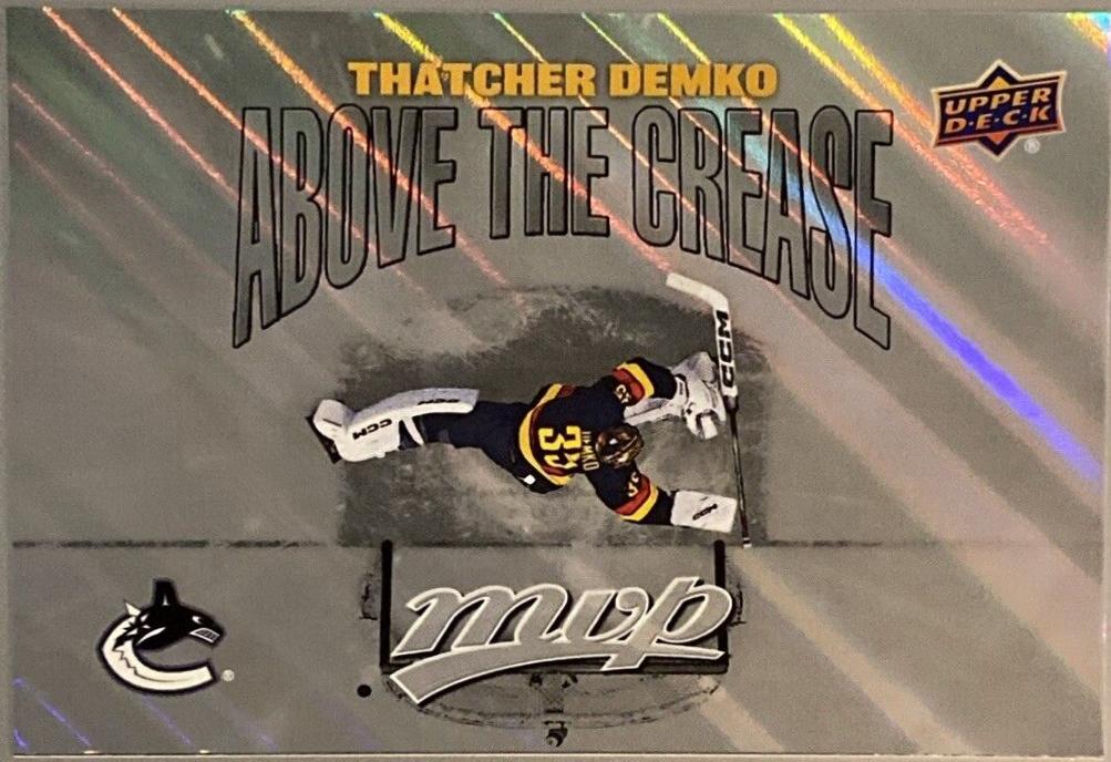 Thatcher Demko #AC-14 Hockey Cards 2024 Upper Deck MVP Above the Crease
