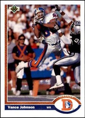 Vance Johnson #122 Football Cards 1991 Upper Deck