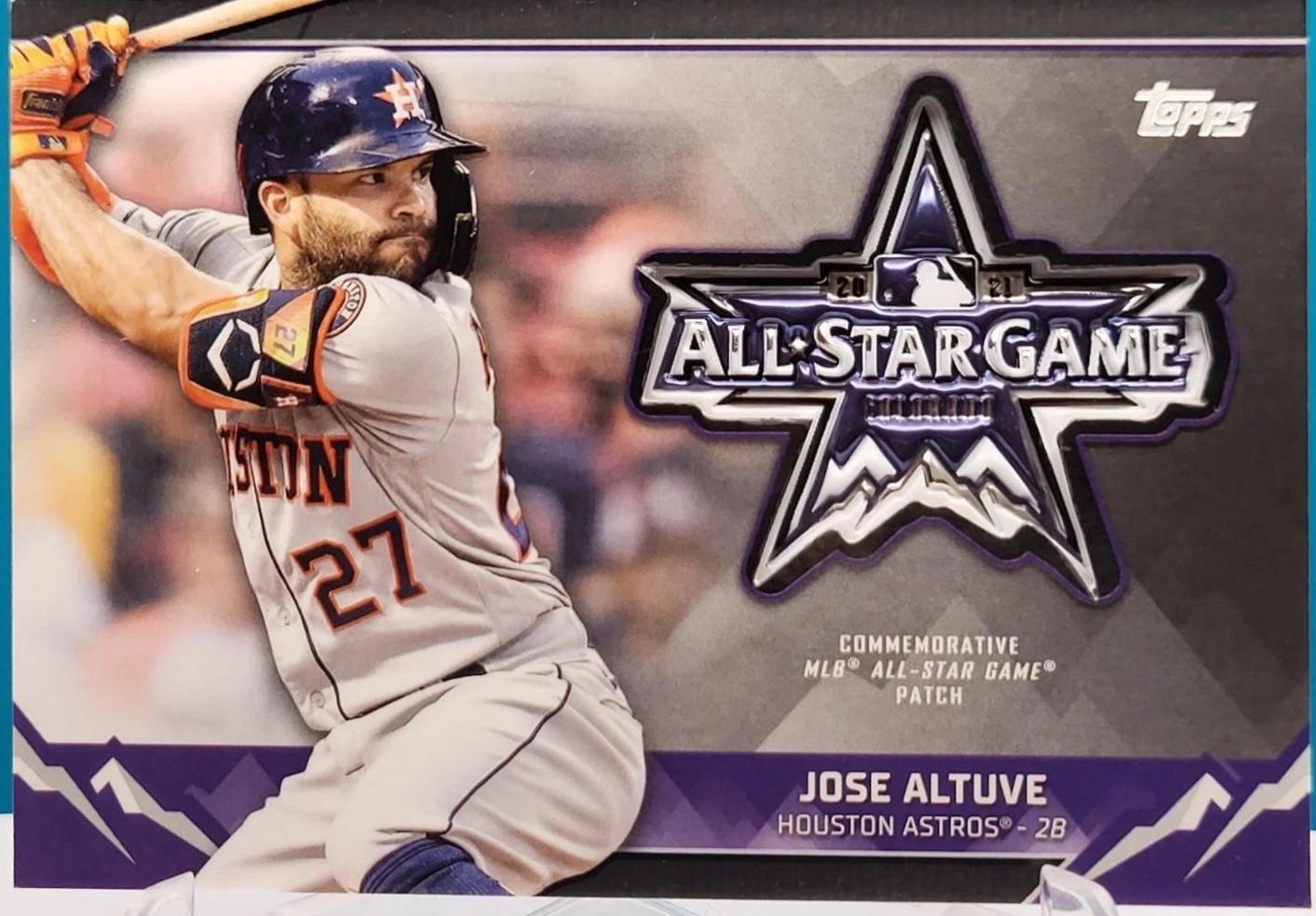 Jose Altuve #ASGP-JAL Baseball Cards 2021 Topps Update MLB All Star Game Commemorative Sleeve Logo Patch