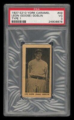 Leon Goose Goslin #49 Baseball Cards 1927 E210 York Caramel Type 1