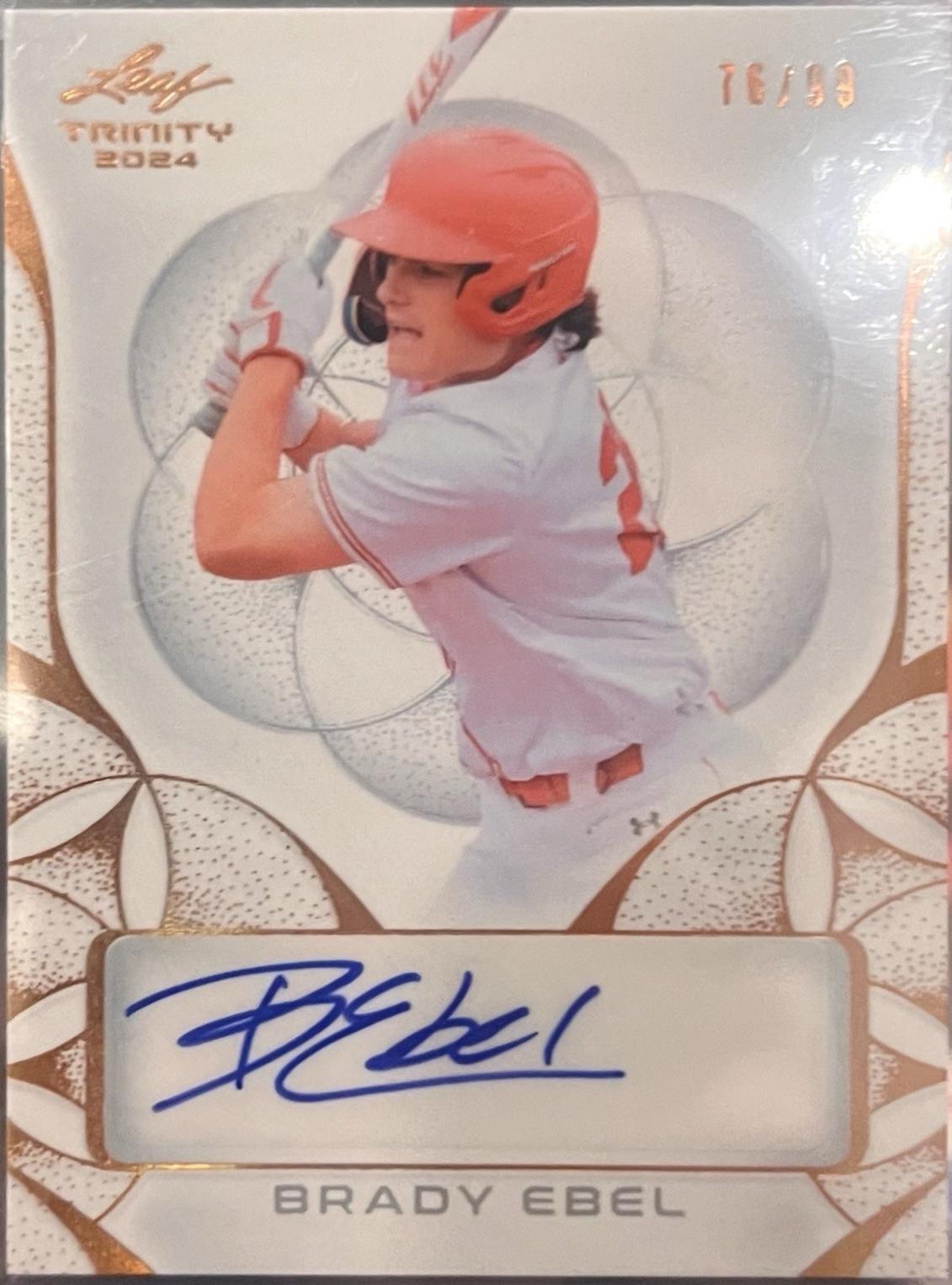 Brady Ebel #BA-BE1 2024 Leaf Trinity Autograph Baseball