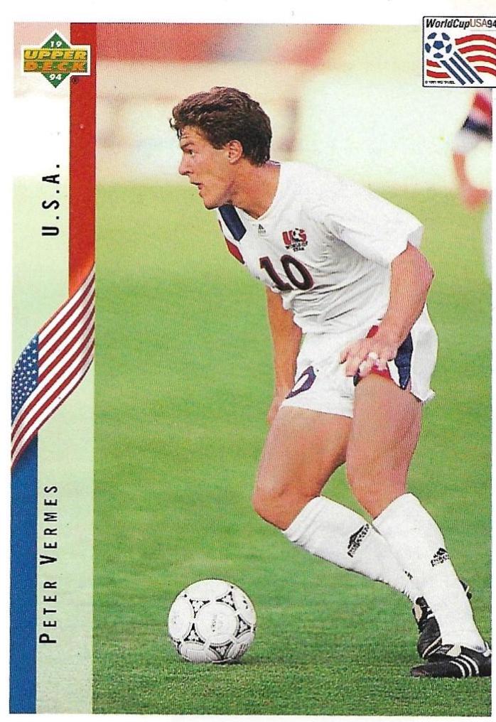 Peter Vermes #27 Soccer Cards 1994 Upper Deck World Cup Soccer
