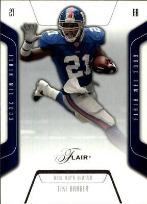 Tiki Barber #22 Football Cards 2003 Flair