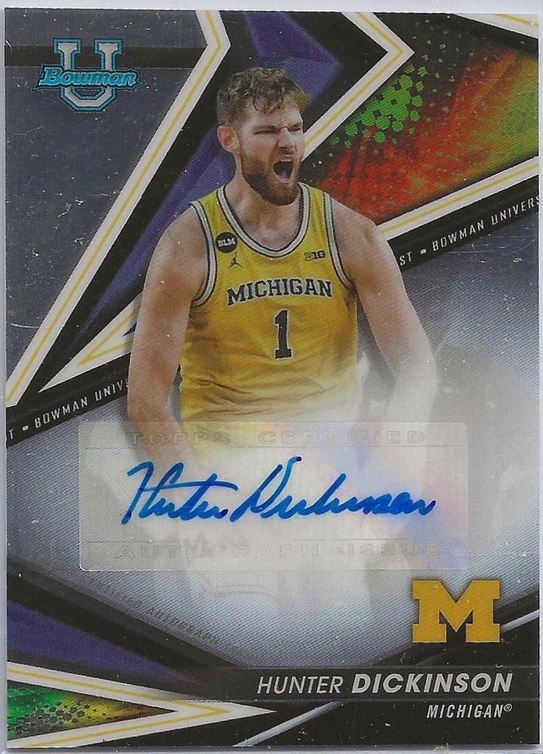 Hunter Dickinson #BOA-HD Basketball Cards 2022 Bowman University Best of Autographs
