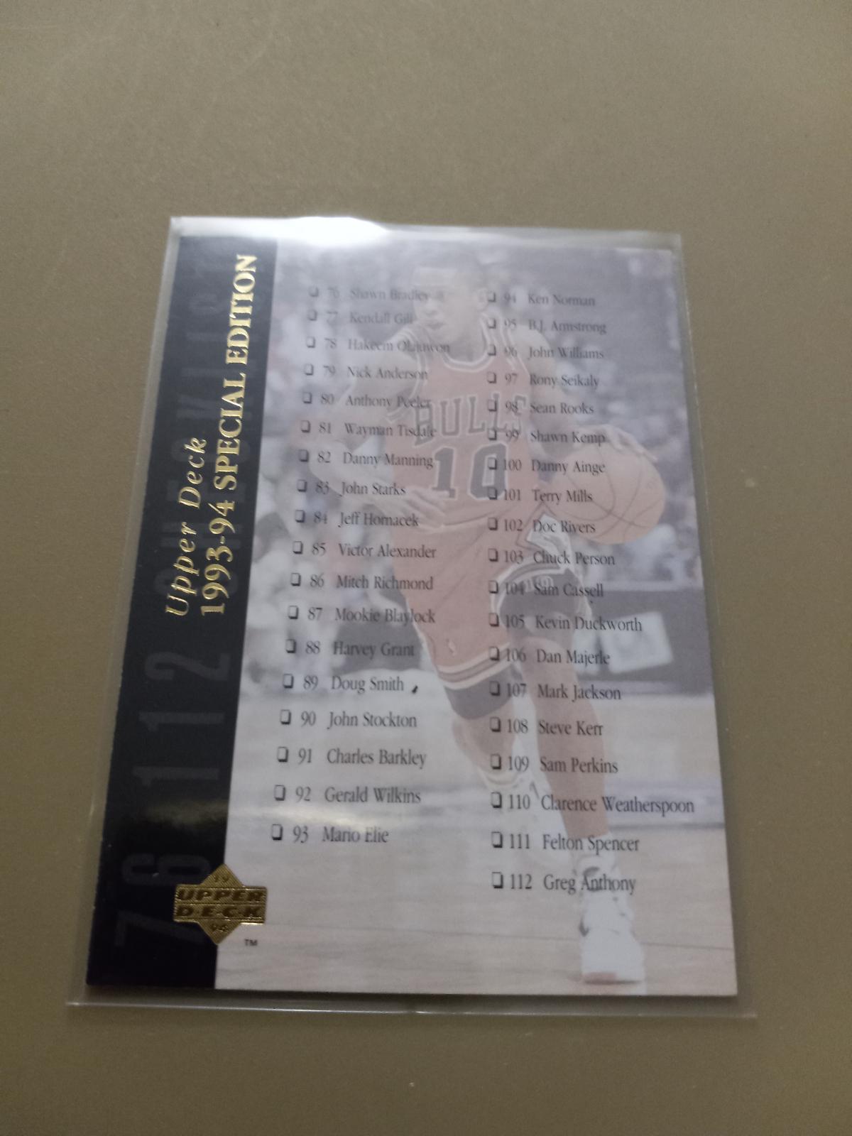 Checklist, 1-75 #178 Basketball Cards 1993 Upper Deck SE