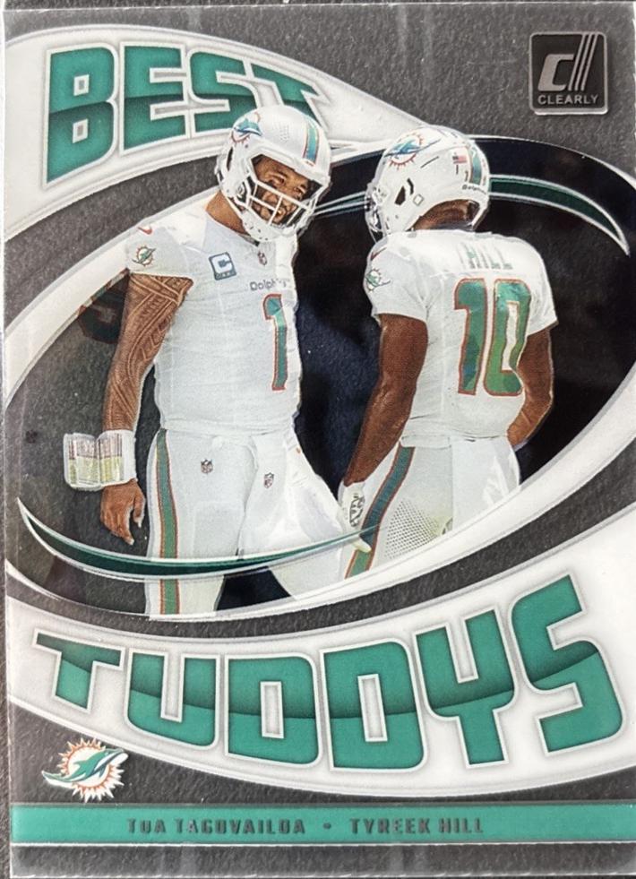 Tua Tagovailoa / Tyreek Hill #7 Football Cards 2024 Clearly Donruss Best Tuddys