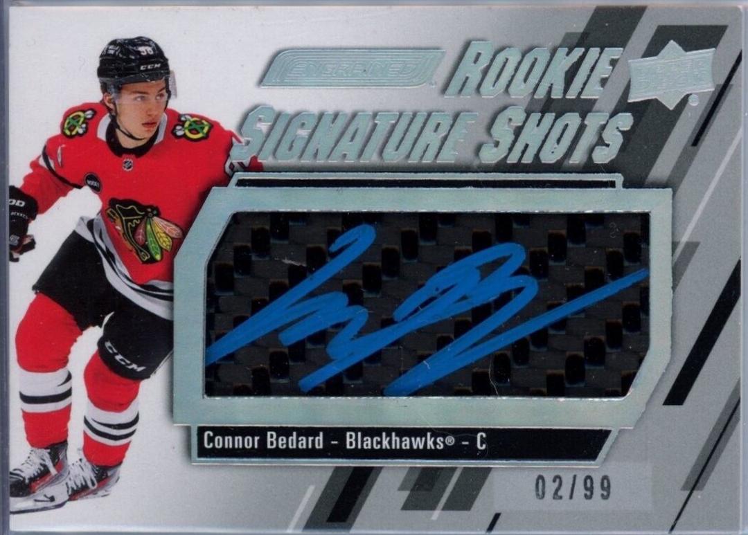 Connor Bedard #RSS-CB Hockey Cards 2023 Upper Deck Engrained Rookie Signature Shots
