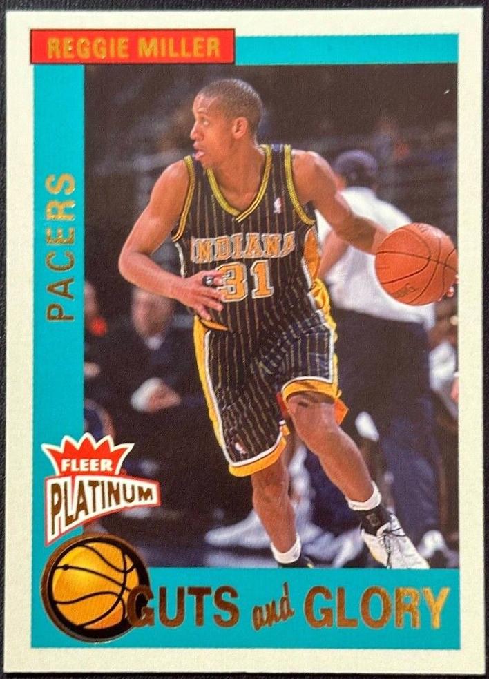 Reggie Miller #7 Basketball Cards 2002 Fleer Platinum Guts and Glory