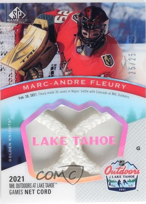 Marc Andre Fleury #LTN-MF Hockey Cards 2021 SP Game Used NHL Lake Tahoe Games Net Cord Relics