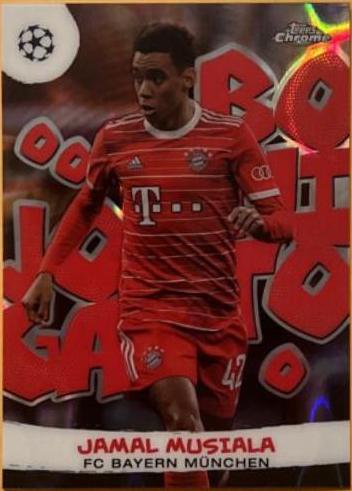 Jamal Musiala #JB-6 Soccer Cards 2022 Topps Chrome UEFA Club Competitions Joga Bonito