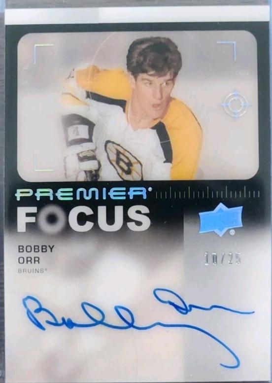 Bobby Orr #PFA-BO Hockey Cards 2023 Upper Deck Premier Focus Auto