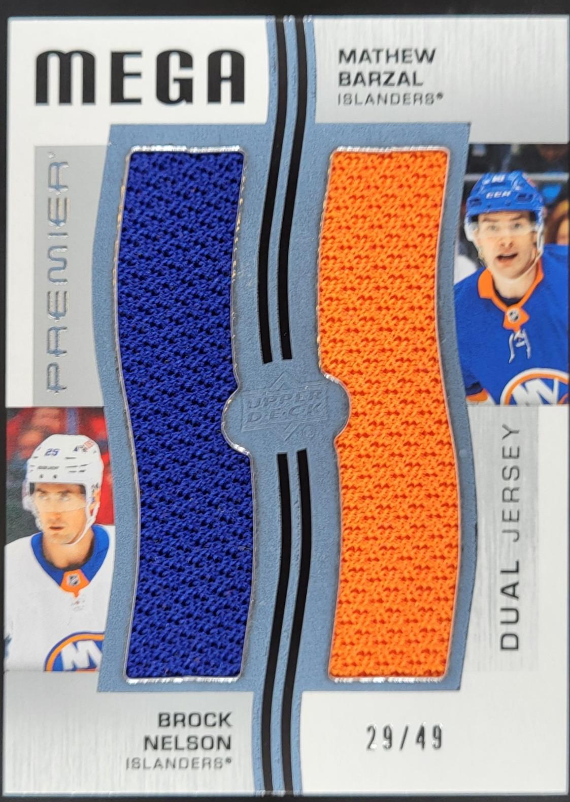 Mathew Barzal / Brock Nelson #PM2-BN Hockey Cards 2023 Upper Deck Premier Mega Jersey Duo