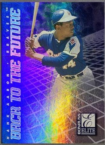Hank Aaron #5 Baseball Cards 1998 Donruss Elite Back to the Future