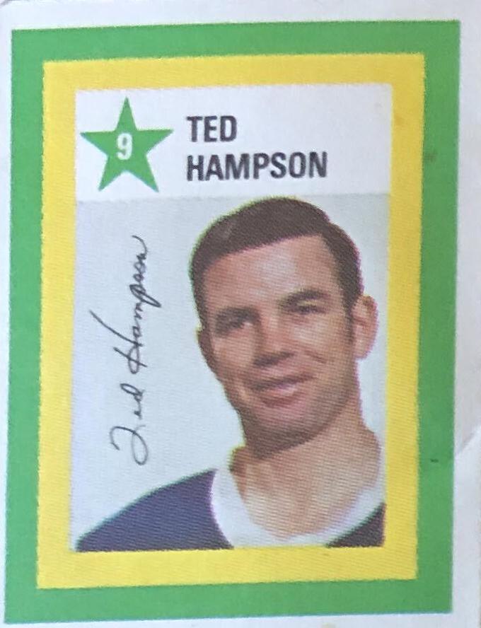 Ted Hampson #9 Hockey Cards 1970 Colgate Stamps